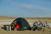 Camping on the Salt plain - Altiplano, Bolivia